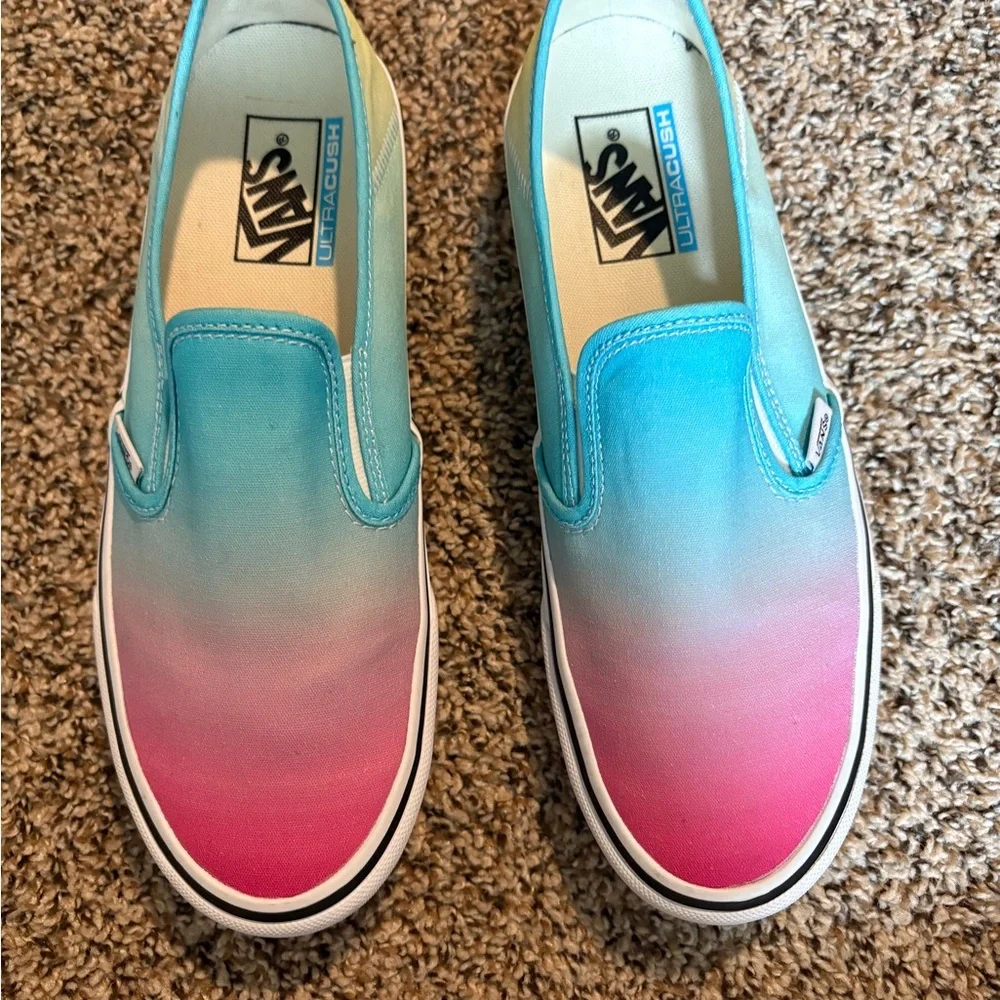 Vans Women's Ombré Slip-On Shoes - Pink and Blue - Picture 2 of 5